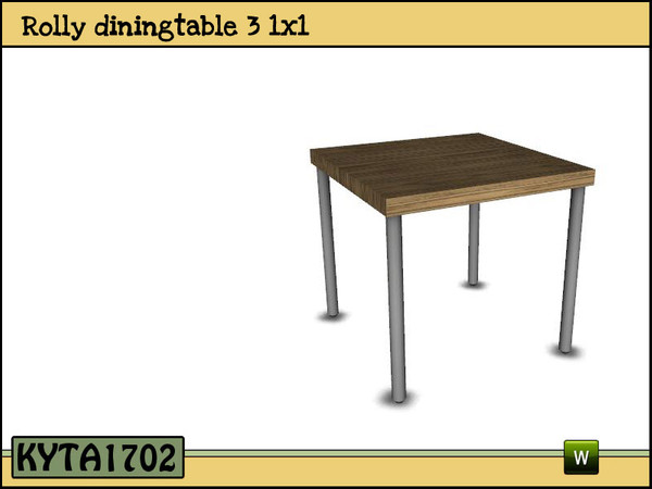 Sims 3 — Rolly diningtable 1x1 by Kyta1702 — Mesh by Kyta1702 @ TSR - more creations @ simline-design.com