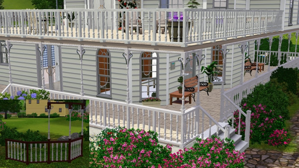 Sims 3 — FenceWood v2 by magicdawn — A set of 2 new fence meshes and 1 railing. These fences are fully recolourable.