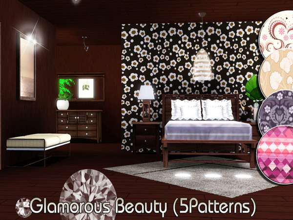 Sims 3 — Glamorous Beauty (5 Patterns) by TSR Archive — This set cotains five stylish patterns! They all have 3