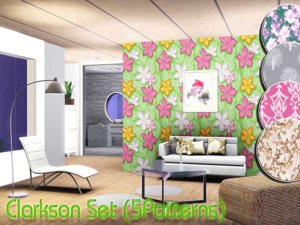 Sims 3 — Clarkson Set (5 Patterns) by TSR Archive — This set contains five new cute patterns! They all have 3