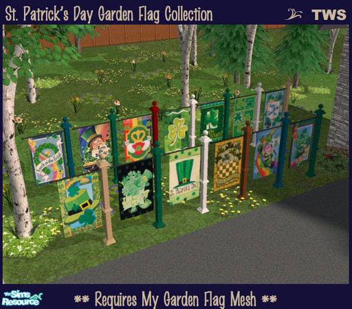 Sims 2 — St. Patrick\'s Day Flag Collection by wildstar24 — A set of 13 St. Patrick\'s Day-themed flags to use with my