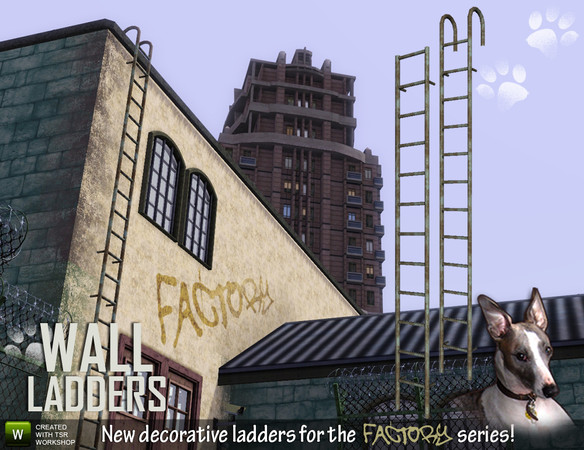 Sims 3 — Decorative Wall Ladders by Cyclonesue — So why can't Sims use these ladders? Because they're cheap and nasty