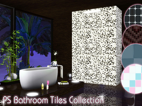 Sims 3 — PS Bathroom Tiles Collection by TSR Archive — This set cotains five stylish and modern bathroom (tiles)