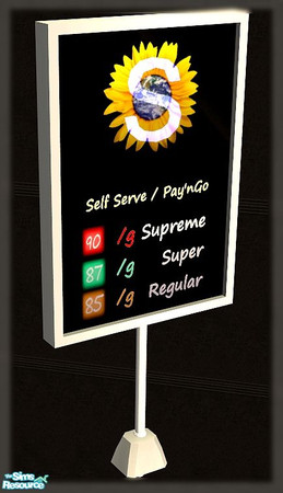 Sims 2 — Simtrol Gas Station Sign MESH by SaeraMaples — Large, lit, outdoor sign.
