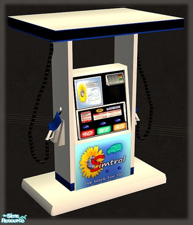 Sims 2 — Simtrol Gas Pump MESH by SaeraMaples — Double sided, self serve, gas pump.