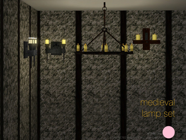 Sims 3 — Medieval Lamp Set by DOT — Medieval Lamp Set 4 meshes ceiling and wall lamps Sims 3 Lamps by DOT of The Sims