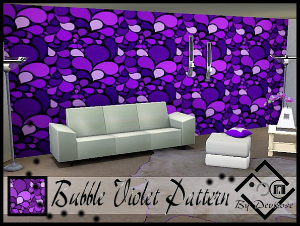 Sims 3 — Bubble Violet Pattern by Devirose — Very pretty pattern for a winning style.