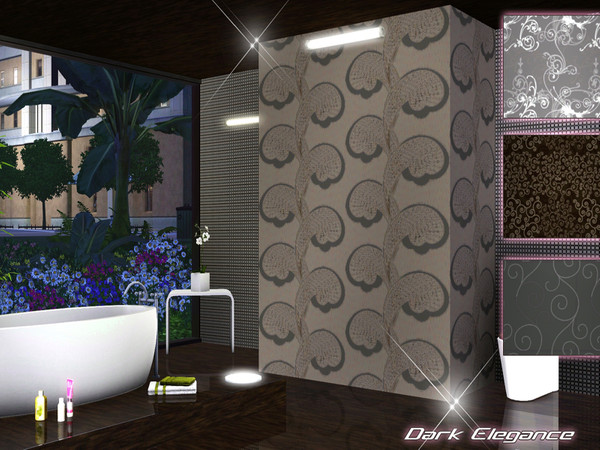 Sims 3 — Dark Elegance by TSR Archive — This set contains four modern patterns! They all have 3 recolourable channels! We