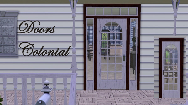 Sims 3 — Doors Colonial by magicdawn — Doors Colonial - Two single Doors (1tile and 2tile) recolorable