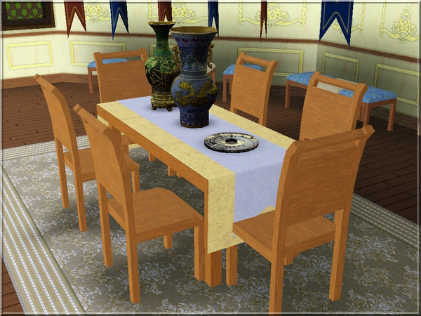 Sims 3 — Table Nappelegere by lilliebou — This table costs 550 Simoleons and has three parts recolorable. Three