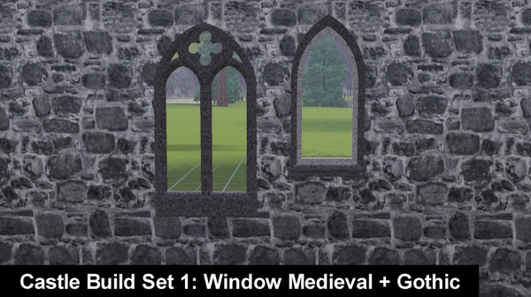 Sims 3 — Castle Build Set - Part 1 by magicdawn — 2 Windows: Gothic and Medieval (recolorable)