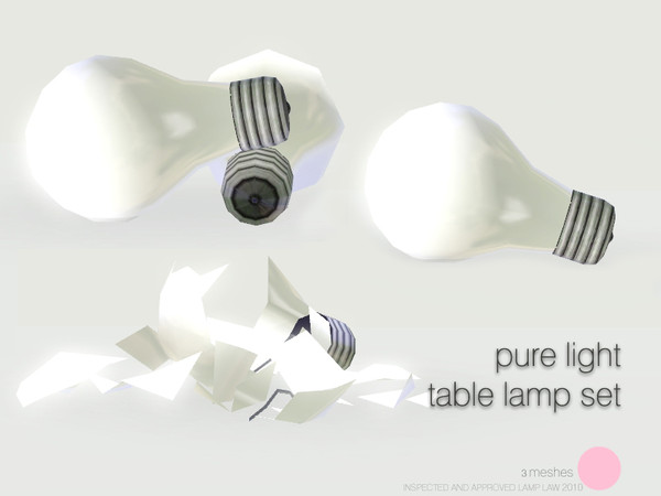 Sims 3 — Pure Light Table Lamp Set by DOT — Pure Light Table Lamp Set also used as Misc Deco objects Dedicated to FA