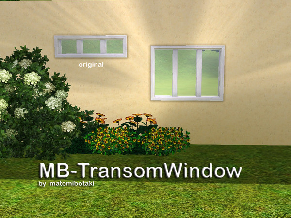 Sims 3 — MB-TransomWindow by matomibotaki — MB-TransomWindow by matomibotaki, 2x1 large. new mesh, recolorable.