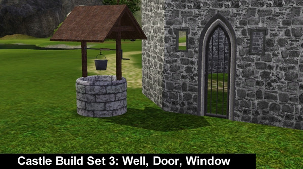 Sims 3 — Castle Build Set - Part 3 by magicdawn — Castle Build Set - Part 3: Well, door and small window.