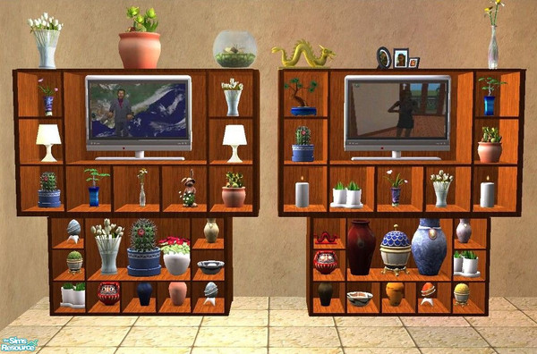 Sims 2 — Great Big Wall Unit with 25 Slots for Decorating by TheNinthWave — The wall unit has 25 slots for placing