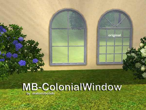 Sims 3 — TB-ColonialWindow by matomibotaki — TB-ColonialWindowl tall arch 2 x1 by matomibotaki, new mesh, recolorable.