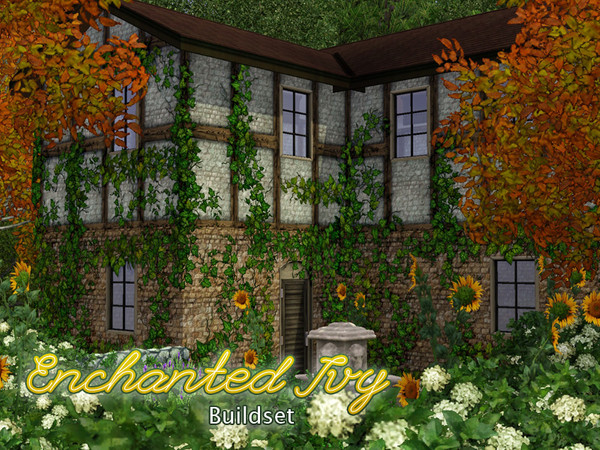 Sims 3 — Enchanted Ivy by Murano — This buildset includes 14 different ivy meshes to decorate the houses of your Sims be