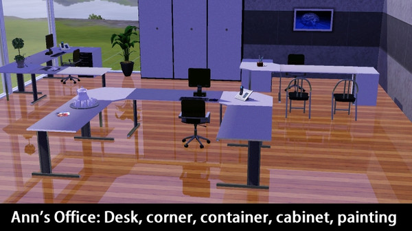 Sims 3 — Ann's Office by magicdawn — Ann's Office (8 new meshes): Create you own office... with Desk, corner, container,