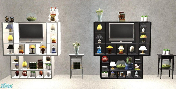 Sims 2 — Tiny Lamps for Tiny Spaces Ikea OMSP and Matching Wall Unit by TheNinthWave — This actually took me 2 days to
