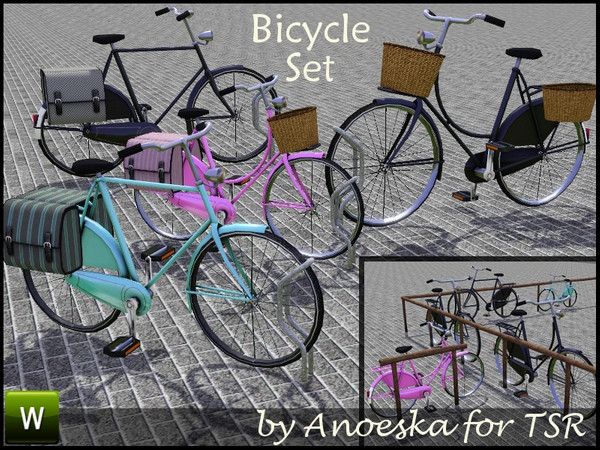 Sims 3 — Bicycle Set by AnoeskaB — Are your Sims tired of using the same bicycles all the time? Here's a brand new set of
