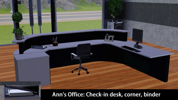 Sims 3 — Ann's Office Part 2 by magicdawn — Ann's Office Part 2 (4 new meshes): Check-in desk, reception desk, check-in