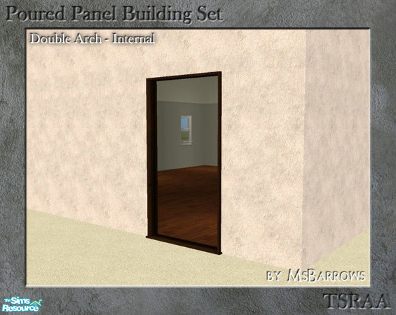 Sims 2 — Poured Panel - Arch Double by MsBarrows — Double width archway. Uses textures of the Double Glass Exterior Door.