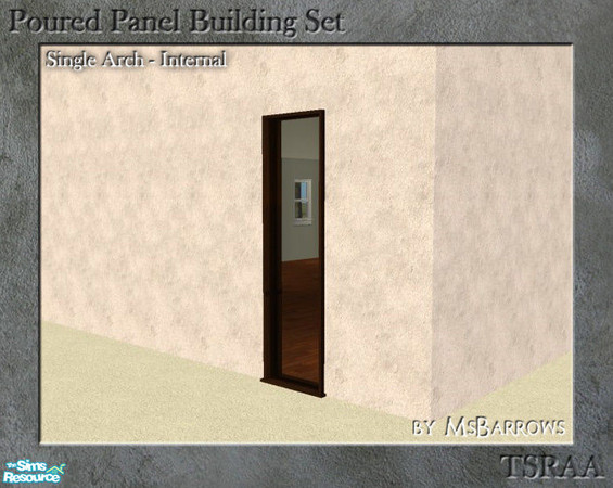 Sims 2 — Poured Panel - Arch Single by MsBarrows — Single width archway. Uses textures of the Double Glass Exterior Door.