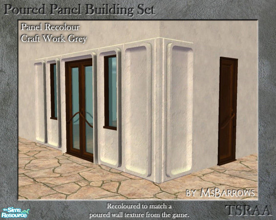 Sims 2 — Poured Panel Recolours - Craft Work Grey by MsBarrows — Recolours of the cement portion of the poured panels in