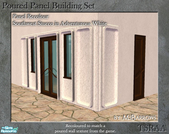 Sims 2 — Poured Panel Recolours - Southwest Adventurous White by MsBarrows — Recolours of the cement portion of the