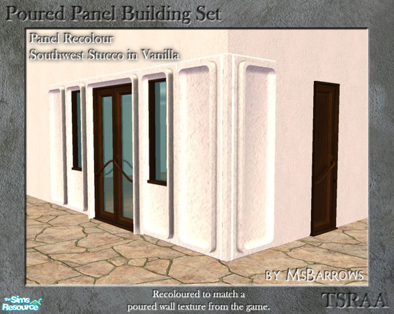 Sims 2 — Poured Panel Recolours - Southwest Vanilla by MsBarrows — Recolours of the cement portion of the poured panels