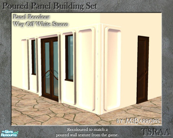 Sims 2 — Poured Panel Recolours - Way Off White Stucco by MsBarrows — Recolours of the cement portion of the poured