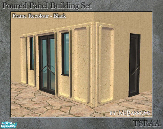 Sims 2 — Poured Panel Frame Recolours - Black by MsBarrows — Frame recolour in black.
