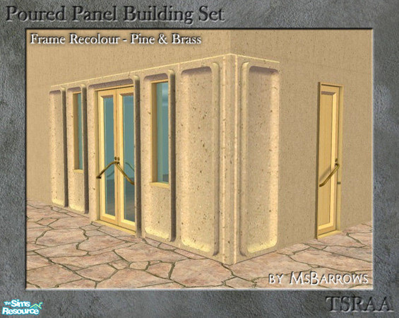 Sims 2 — Poured Panel Frame Recolours - Pine by MsBarrows — Frame recolour in pine wood with brass handles/locks.