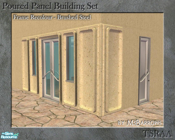 Sims 2 — Poured Panel Frame Recolours - Steel by MsBarrows — Frame recolour in brushed steel.