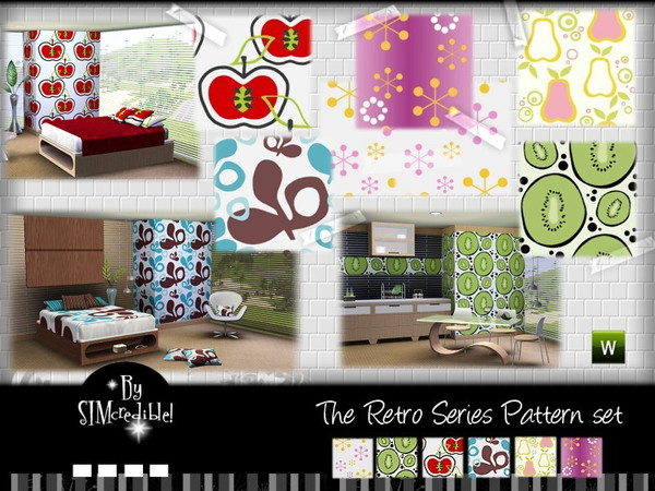 Sims 3 — SIMcredible Retro Patterns  by SIMcredible! — A Collection of 6 Retro Patterns to add a touch of fun on your