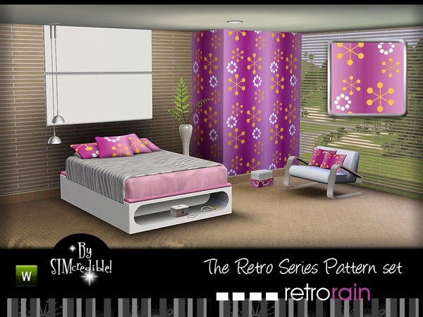 Sims 3 — SIMcredible Retro Rain Pattern by SIMcredible! — This pattern has 4 recolorable channels and is part of the