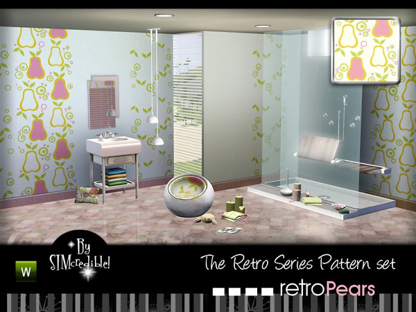 Sims 3 — SIMcredible Retro Pears Pattern by SIMcredible! — This pattern has 4 recolorable channels and is part of the