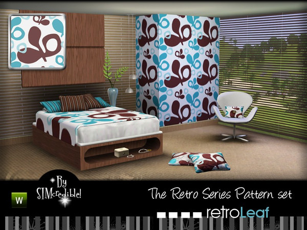 Sims 3 — SIMcredible Retro Leaf Patten by SIMcredible! — This pattern has 4 recolorable channels and is part of the retro