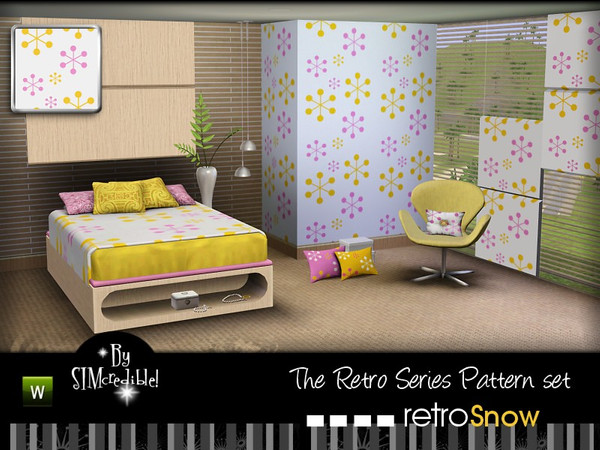 Sims 3 — SIMcredible Retro Snow Pattern by SIMcredible! — This pattern has 3 recolorable channels and is part of the