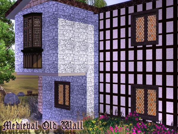 Sims 3 — Medieval Old Wall by TSR Archive — By Pralinesims under Rock/Stone