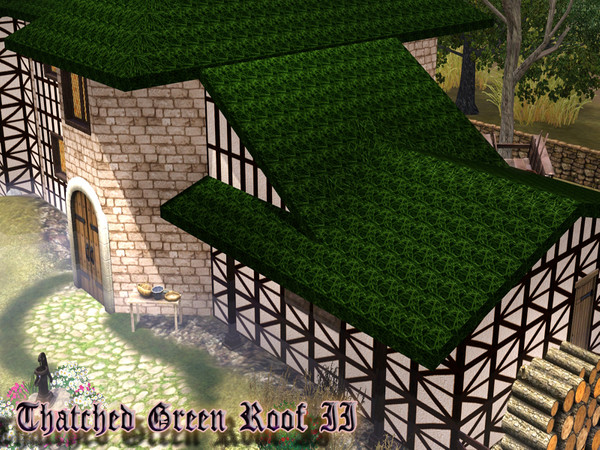Sims 3 — Thatched Green Roof II by TSR Archive — By Pralinesims