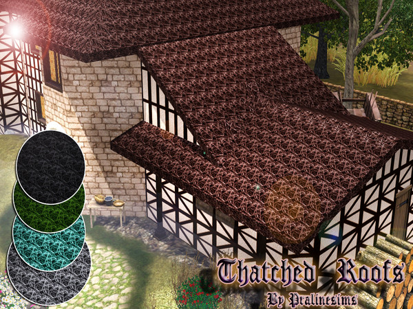 Sims 3 — Thatched Roofs by TSR Archive — This set contains five new thatched roof colours! We hope you like it:D