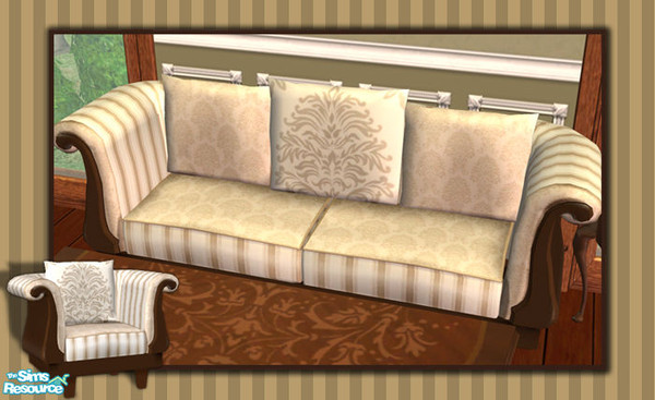 Sims 2 — Serendipity Living Settee (Master Mesh) by phoenix_phaerie — A stylish, classic settee designed to anchor your