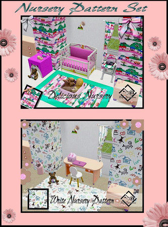 Sims 3 — Nursery Pattern Duo Set by Devirose — 2 pattern for nursery^^By Devirose.