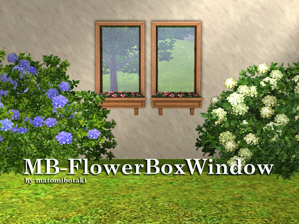 Sims 3 — MB-FowerBoxWindow by matomibotaki — MB-FowerBoxWindow by matomibotaki, 1x1 clear glass window, new mesh,