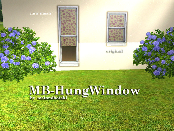 Sims 3 — MB-HungWindow by matomibotaki — MB-HungWindow by matomibotaki, larger and smaller 1x1, new mesh, recolorable.