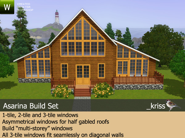 Sims 3 — Asarina Build Set by Kriss — A build set originally intended for rustic log homes took a life on its own and