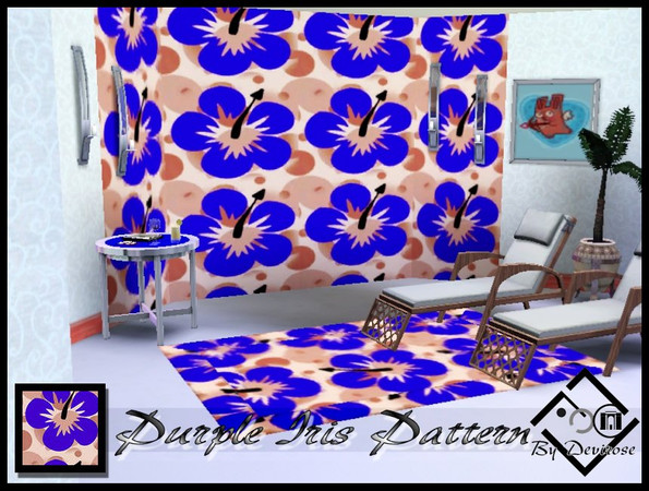 Sims 3 — Purple Iris Pattern by Devirose — Lovely colored fantasy,for happy souls.^^Ideal for all types of fabric or