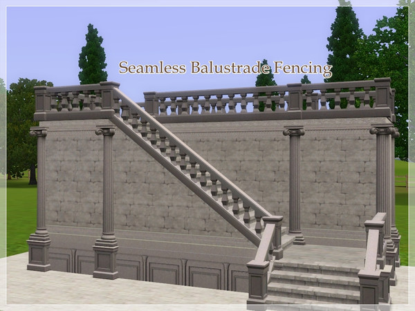 Sims 3 — MZ_Seamless Balustrade Fencing by missyzim — Seamless balustrade fencing.