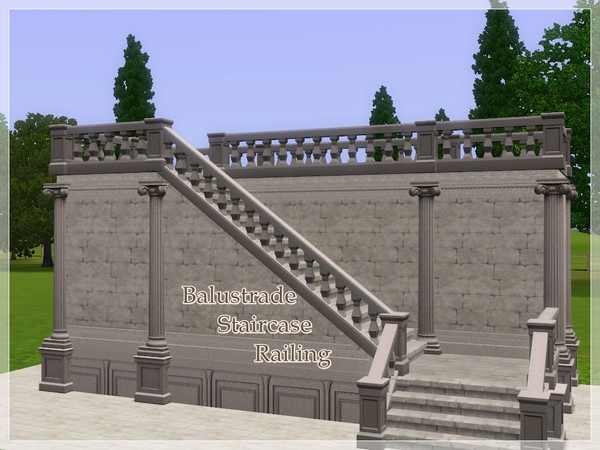 Sims 3 — MZ_Balustrade Staircase Railing by missyzim — Balustrade match staircase railing.